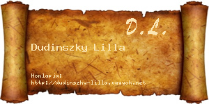 Dudinszky Lilla névjegykártya